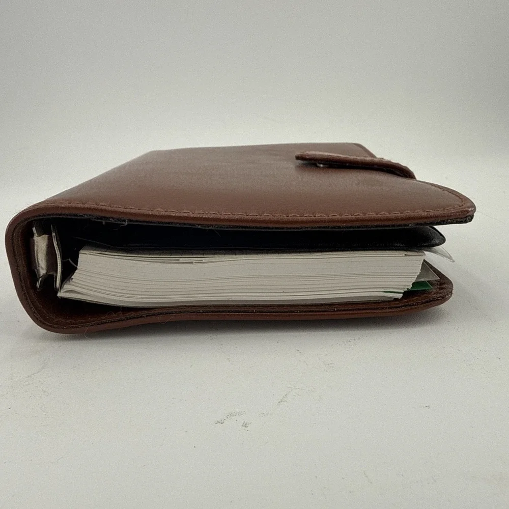 Vtg Diary Planner Binder Notebook, Reusable Leather Journal Weekly Monthly NOS